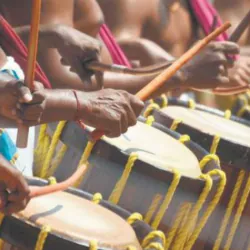 Traditional Kerala percussion performers